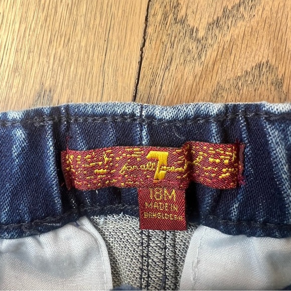 7 for All Mankind Little Boys Blue Denim Jean Shorts Size 18 Months - Picture 8 of 10